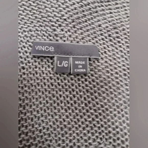 Vince Knit Hooded Open Gray L/S Cardi Size Large - Picture 7 of 7